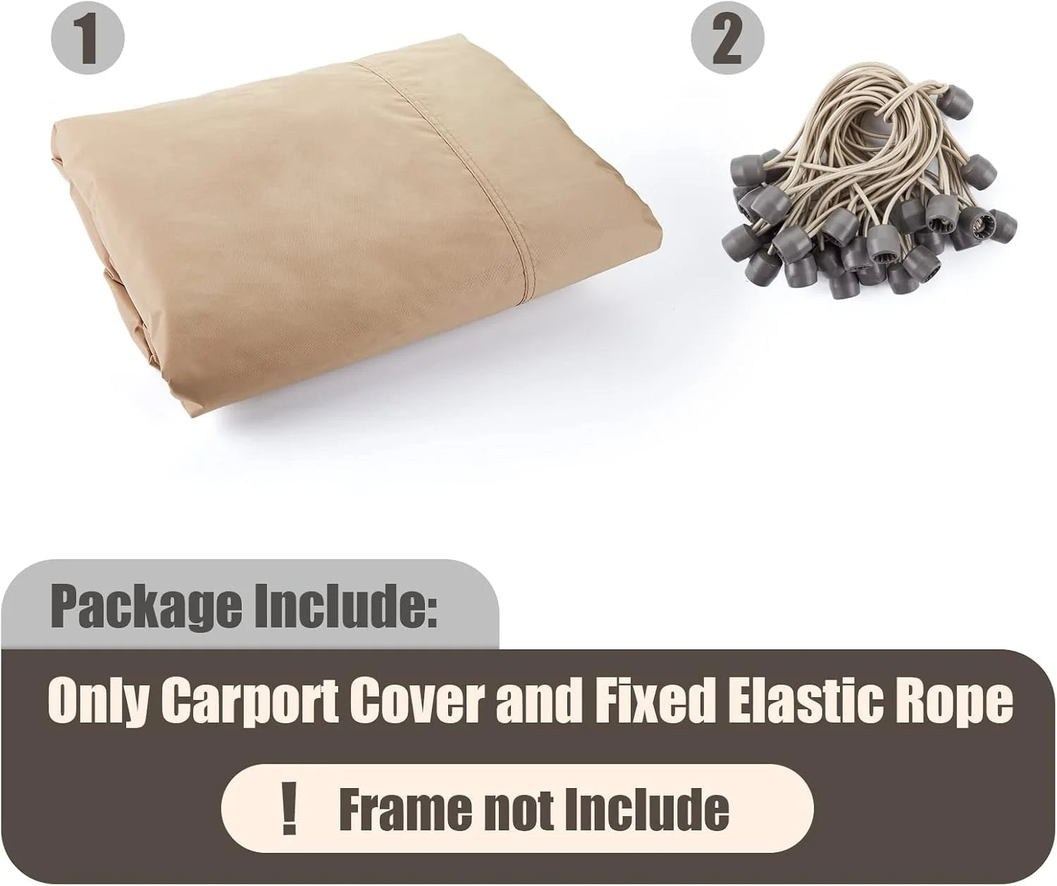 Special FT Carport Replacement Canopy Top, 800D Oxford Heavy Duty Waterproof Tarp Cover with 36 Ball Bungees - Image 3
