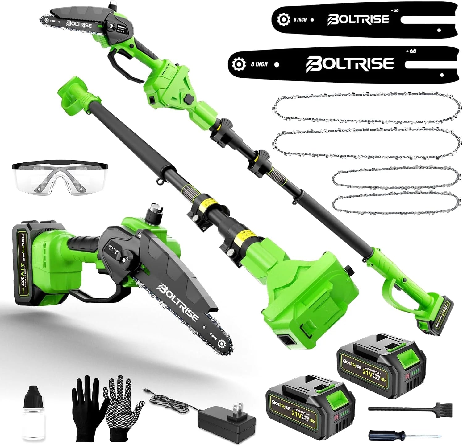 Special 3-in-1 Electric Pole Saw, 8 Inch & 6 Inch Mini Chainsaw with Extension Pole - Image 3