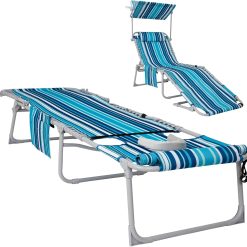 Special WEJOY Folding Tanning Chair with Face Hole, 5-Position Face Down Beach Lounge Chair for Sunbathing