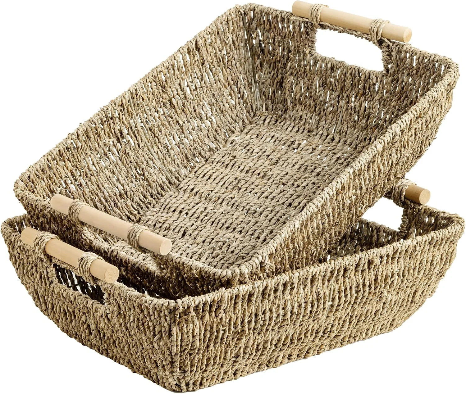 Special StorageWorks Wicker Baskets for Organizing, Water Hyacinth Storage Baskets, Wicker Storage Baskets for Shelves - Image 18