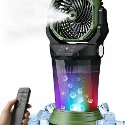 Special Misting Fan with Remote, 2L Water Tank & 2 Spray Modes, 30000mAh Rechargeable Outdoor Cooling Fan