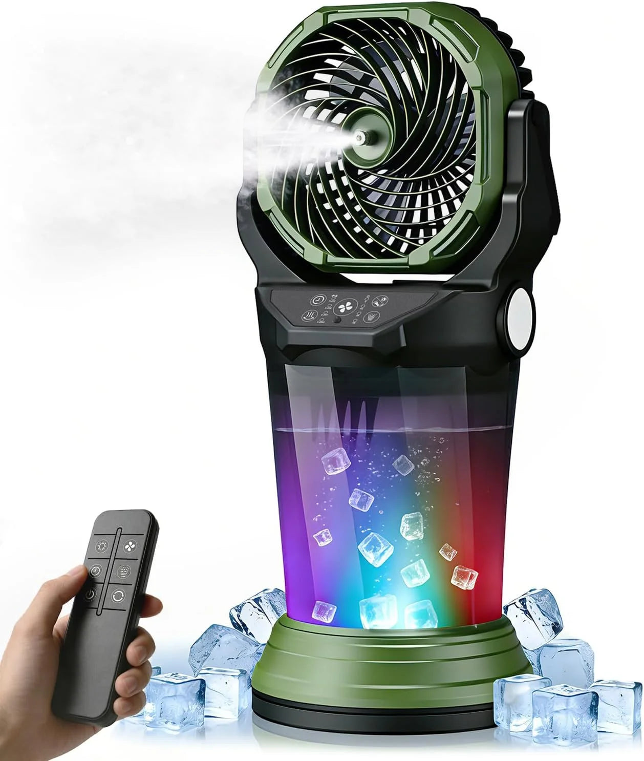 Special Misting Fan with Remote, 2L Water Tank & 2 Spray Modes, 30000mAh Rechargeable Outdoor Cooling Fan