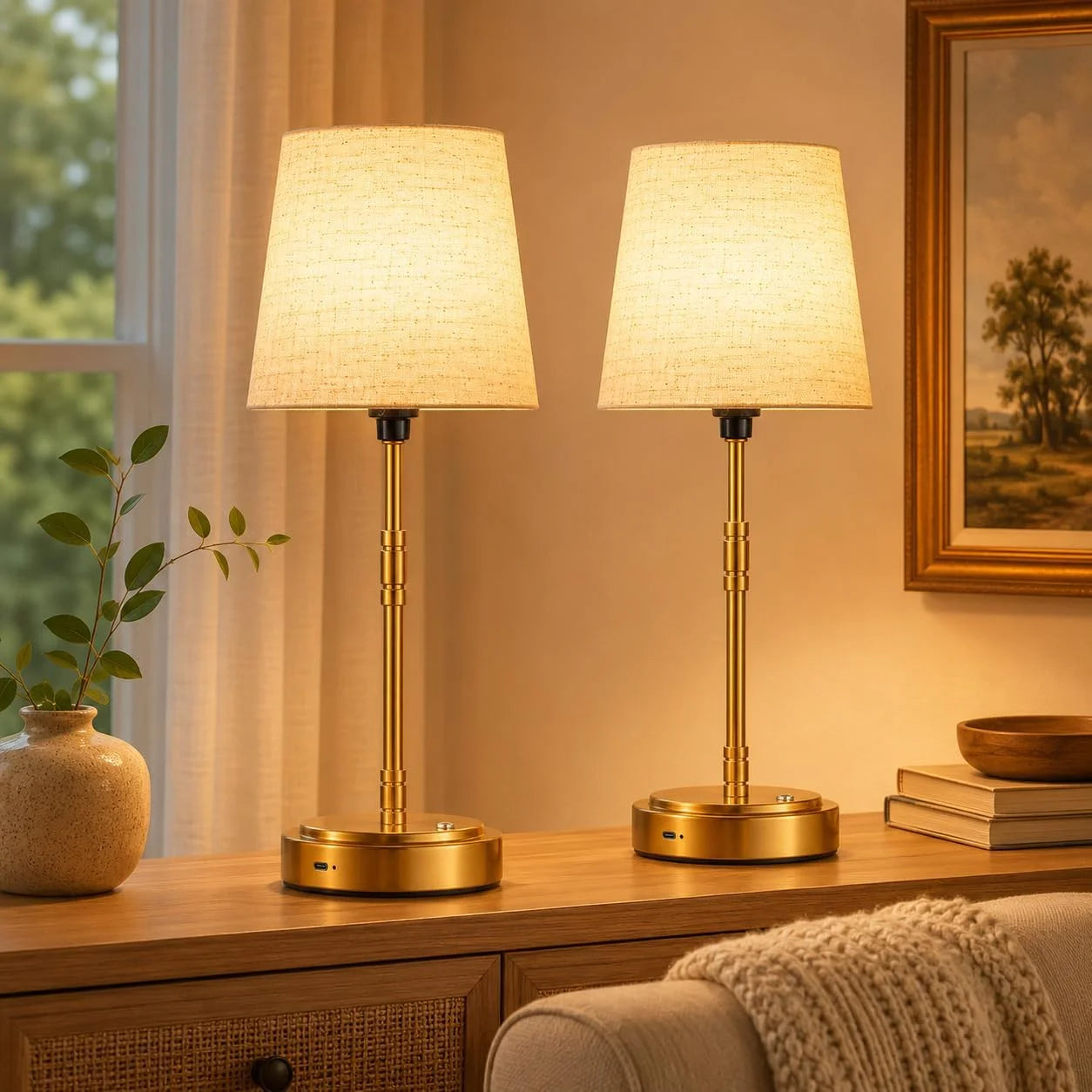 Special Cordless Table Lamps Set of 2 ¨C Battery Operated Lamp with 7500mAh Rechargeable Battery, Dimmable, Bulb Included - Image 6