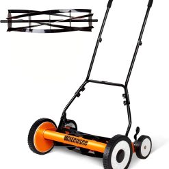 Special 18-Inch Manual Lawn Mower, 5-Blade Push Reel, 9 Heights – For Lawn Care