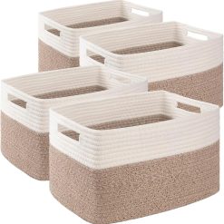 Special 4 Pack Storage Baskets for Organizing, Woven Baskets for Shelves, Perfect for Toys, Books, Towels, and Clothes