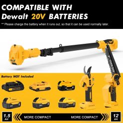 Special Cordless Pole Saw & Electric Pruning Shears for DeWalt 20V Battery