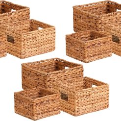 Special Storage Baskets –Water Hyacinth Woven Basket, Decorative Baskets for Shelves, Basket for Gifts, Closet, Pantry