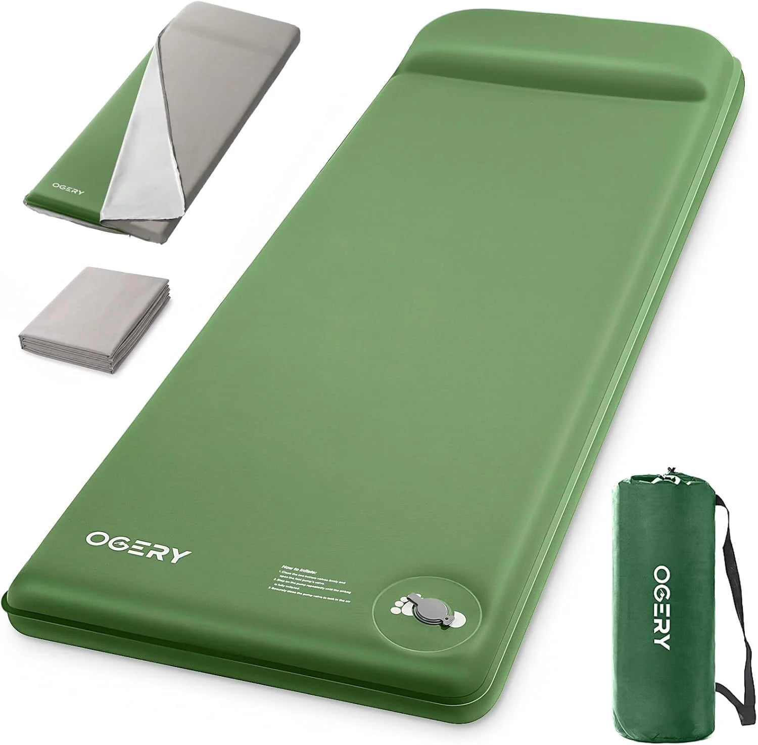 Special Self-Inflating Sleeping Pad with Built-in Foot Pump, 3 Memory Camping Mattress Pad, Quiet & 9.5 R-Value Insulated