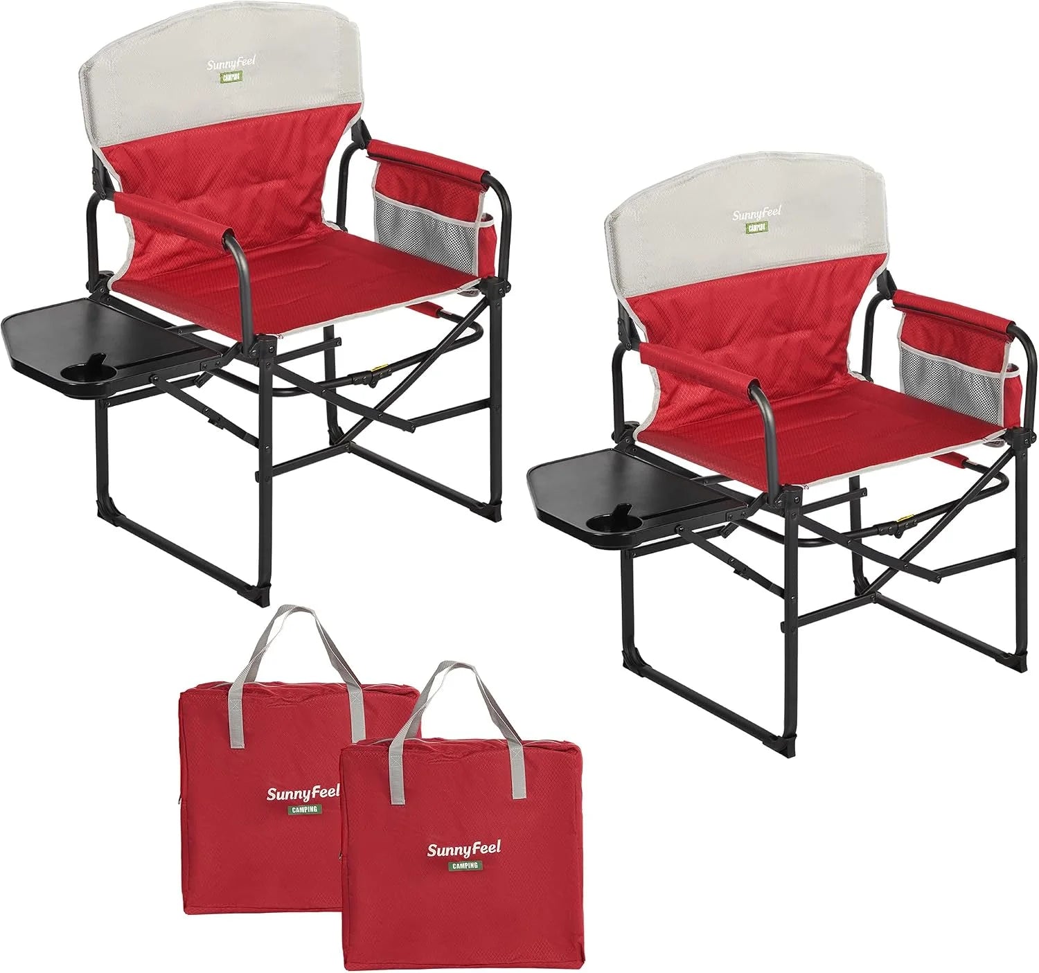 Special SUNNYFEEL Camping Directors Chair, Heavy Duty, Oversized Portable Folding Chair with Side Table - Image 14