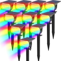 Alternative view of Special Solar Spot Lights Outdoor 10 Pack, [46 LED/3 Modes] Solar Landscape Spotlights Waterproof