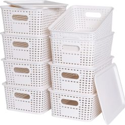 Alternative view of Special Plastic Storage Baskets with Lids for Organization, Stackable Storage bins, Storage Organizing Baskets