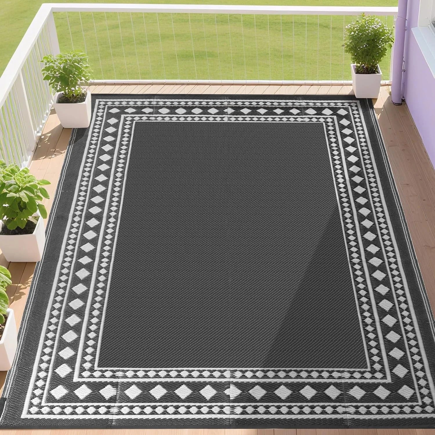 Special RURALITY Outdoor Rugs 8"x10" Waterproof for Patios Clearance, Plastic Straw Mats for RV - Image 8