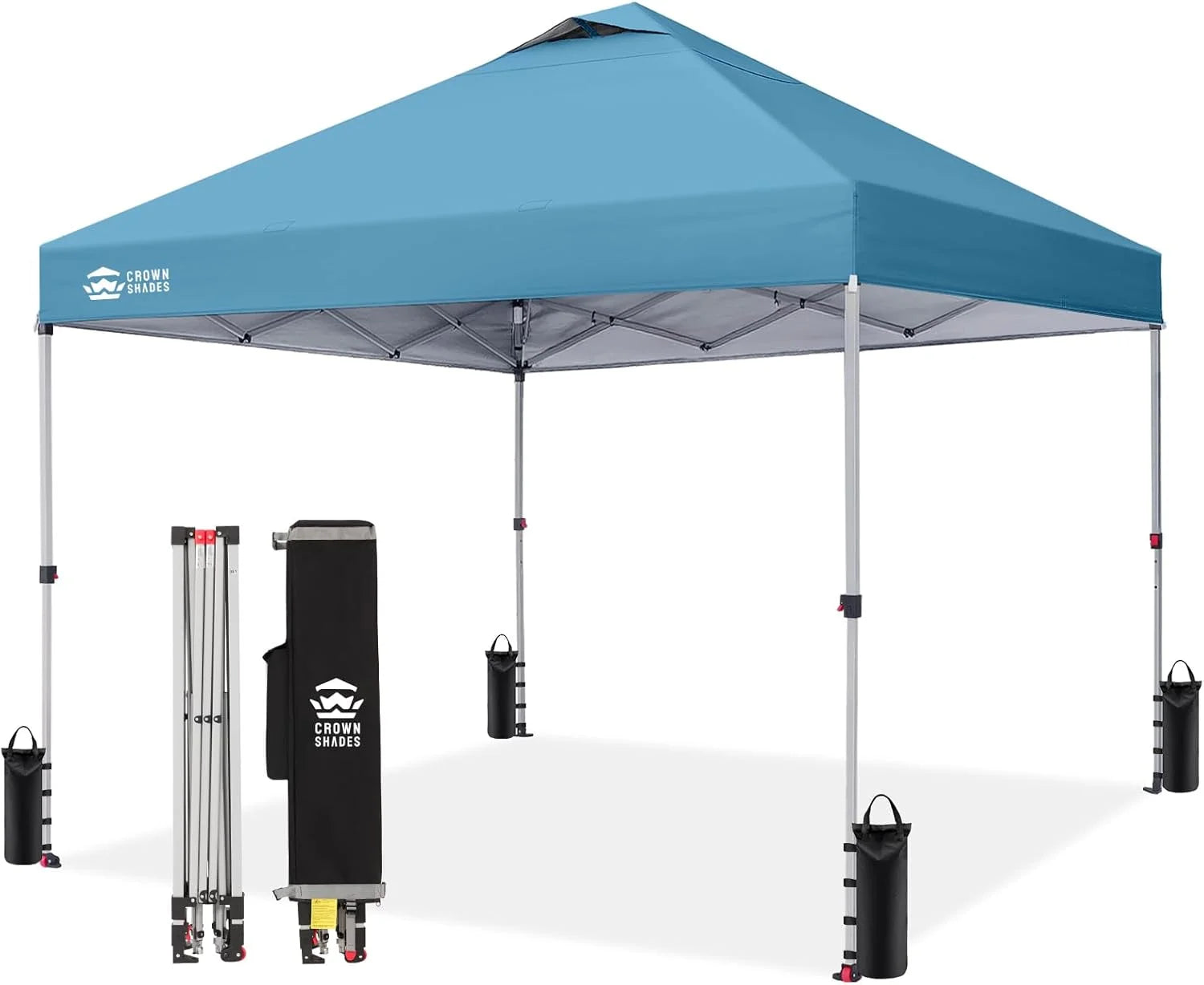 Special CROWN SHADES 10×10 Pop Up Canopy, Patented CenterLok One Push Tent Canopy, 8 Stakes, 4 Ropes (10×10 - Image 23