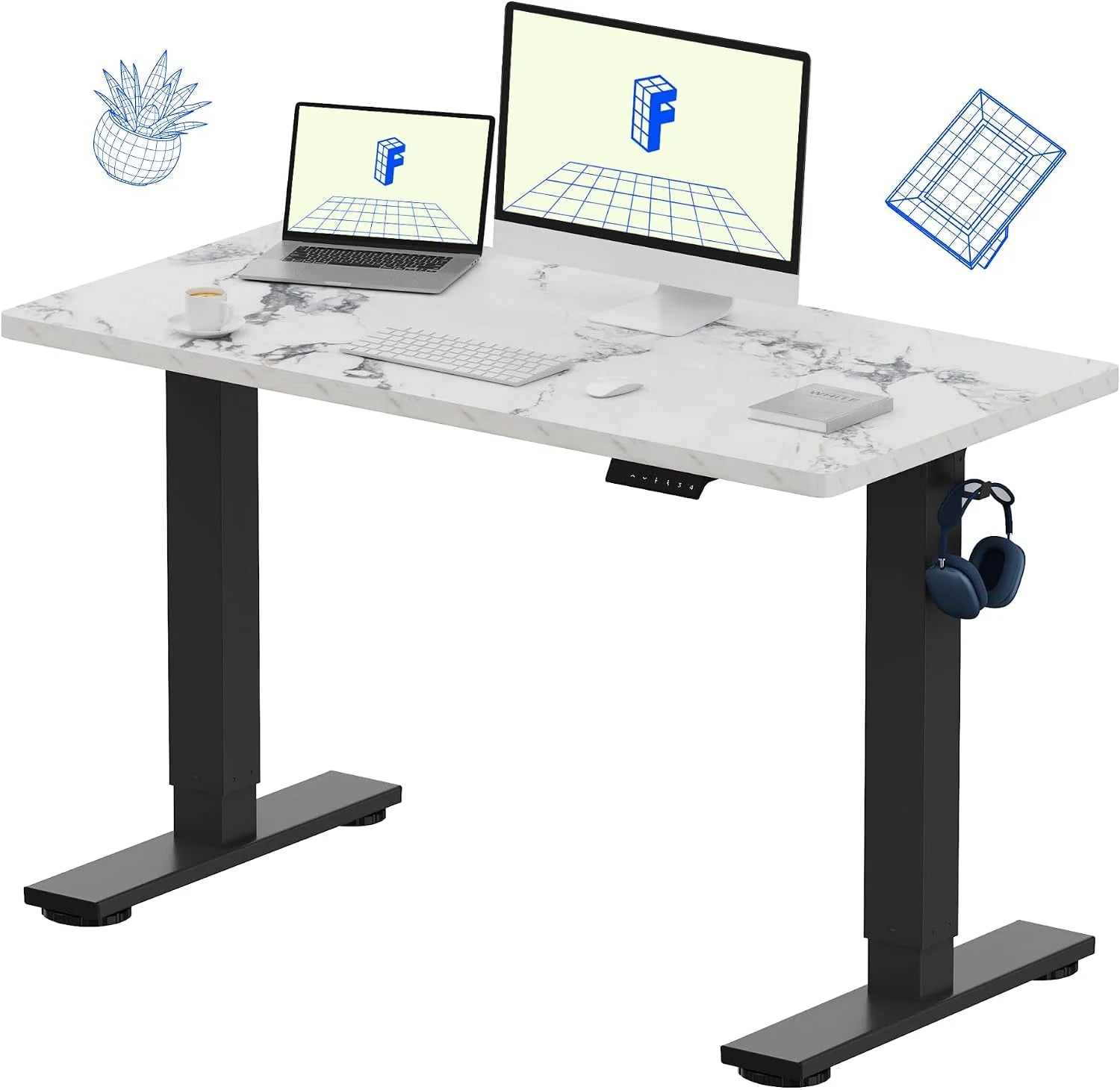Special FLEXISPOT EN1 One-Piece Standing Desk, Electric Adjustable with 4 Memory Presets, 176 LBS Capacity, 48x24 Black - Image 30