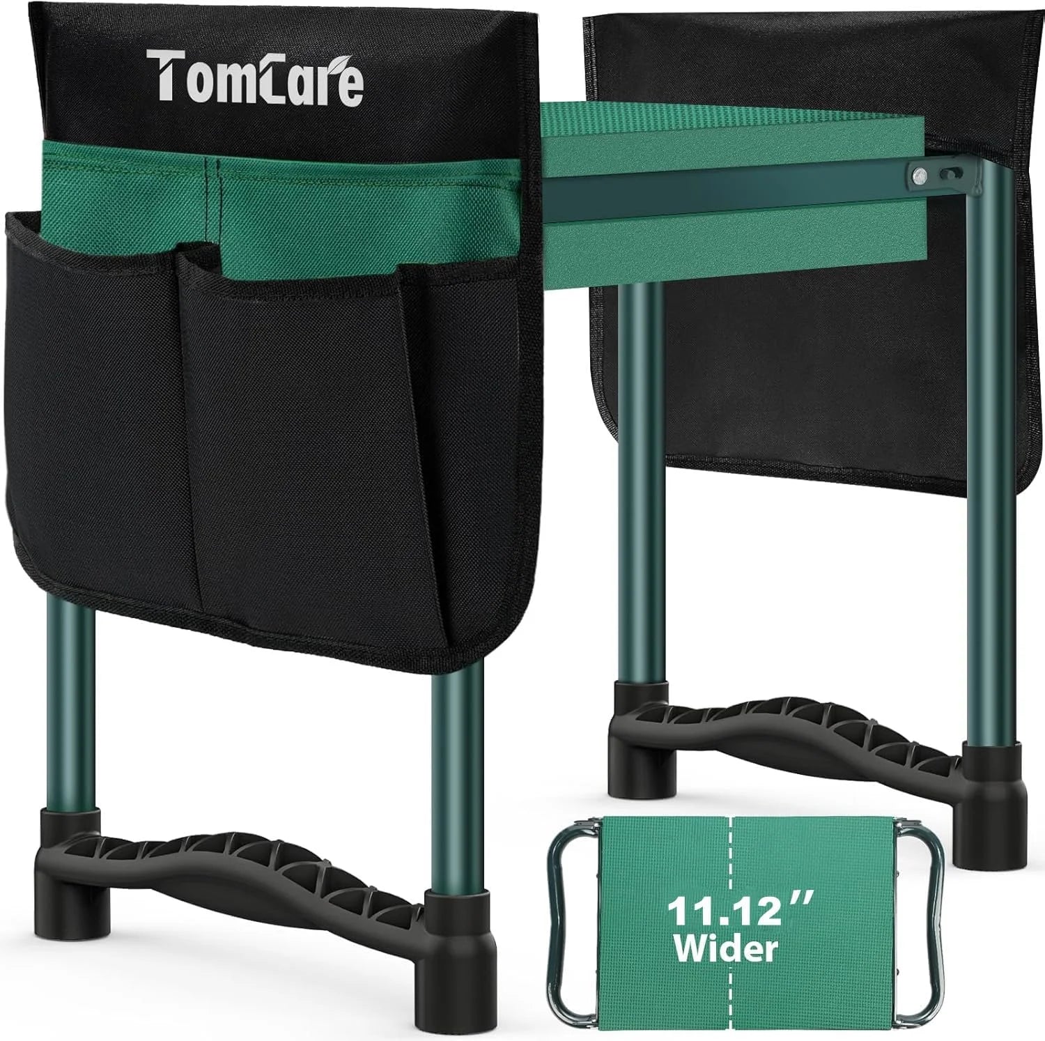 Special TomCare Garden Kneeler and Seat 11.12" Wider Larger Soft Kneeling Pad Garden Bench with 2 Large Tool Pouches Heavy Duty - Image 5