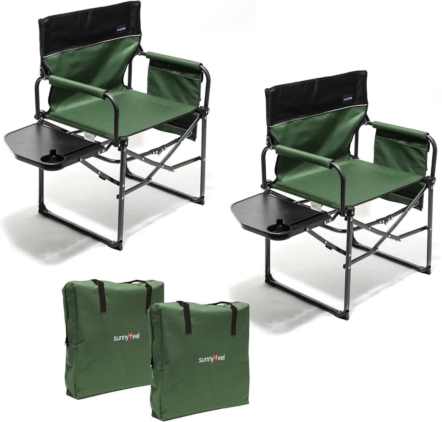 Special SUNNYFEEL Camping Directors Chair, Heavy Duty, Oversized Portable Folding Chair with Side Table - Image 10