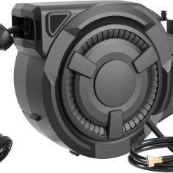 Special wikiwiki Retractable Garden Hose Reel 1/2 in x 100 ft, Heavy Duty Wall Mounted Hose Reel with 10- Function Sprayer