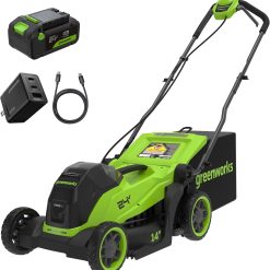 Alternative view of Special 24V 13 in Push Lawn Mower, 4.0 Ah Battery and Charger – For Lawn Care