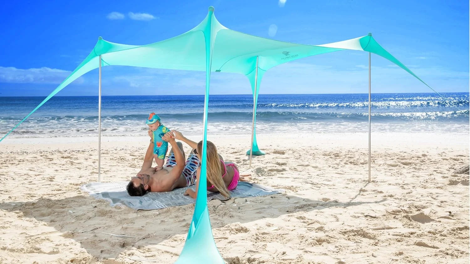 Special Ninja Beach Tent Sun Shelter UPF50+, Easy Pop Up Beach Canopy