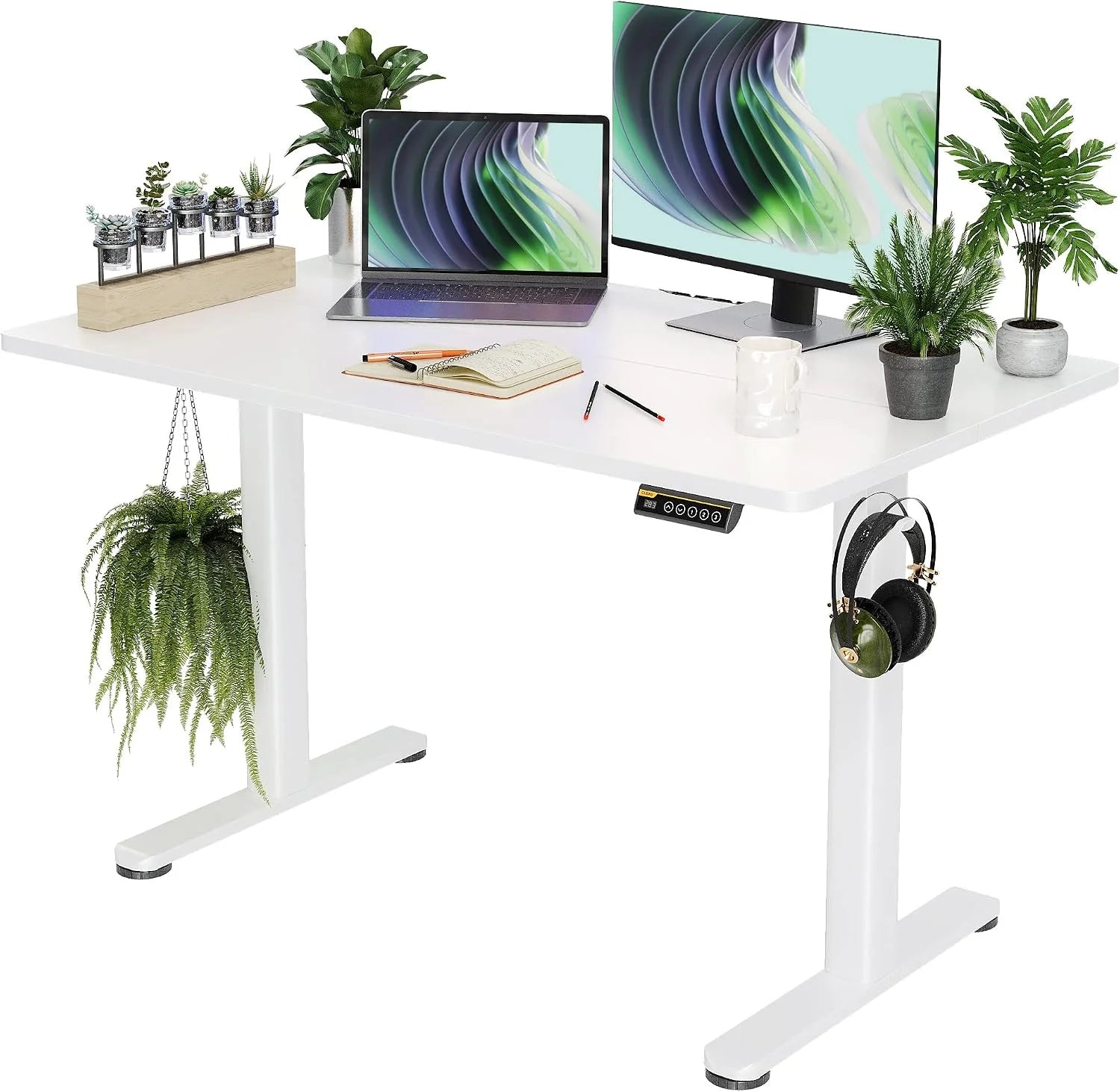 Special Electric Standing Desk, Adjustable Height Stand up Desk, 24x48 Inches Sit Stand Home Office Desk with Splice - Image 27