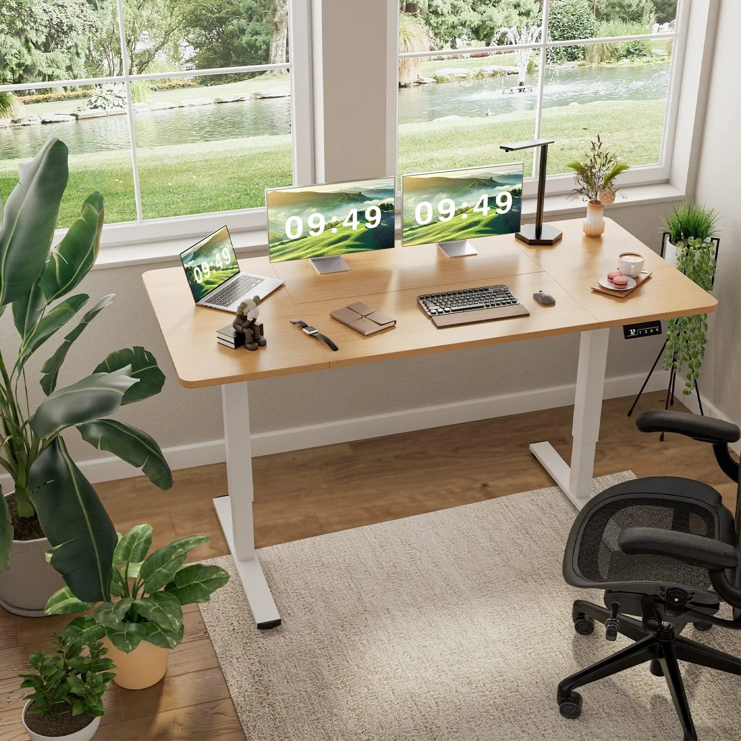 Special 55 x 24 Inches Electric Height Adjustable Standing Desk Large Sit Stand Up Desk Home Office Computer Desk Memory - Image 7