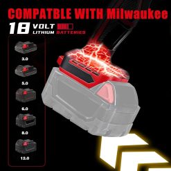Special Leaf Blower for Milwaukee 18V Battery, 720-CFM 180-MPH Handheld Electric Brushless Dust Blower with Light