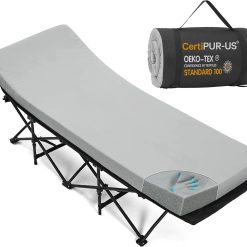 Special CYMULA Camping Cot Pad 2 Inch Memory Foam, Camping Pad for Folding Cot and Foldable Cot, Portable Roll Up Camp Gear