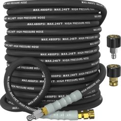 Special 3/8 Pressure Washer Hose 50FT 4800 PSI, Kink Resistant Steel Braided Layer & NonMarking Rubber for Hot/Cold