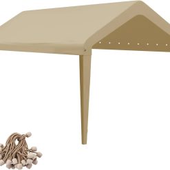 Alternative view of Special 10×20 FT Car Canopy Replacement Cover, 800D Waterproof & UV, Beige