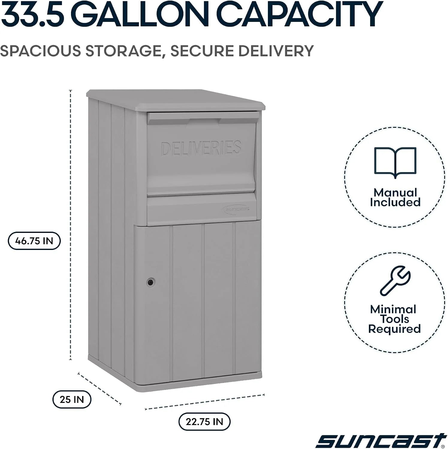 Special 33.5-Gallon Capacity Package Delivery Box, Parcel Drop Box with Lock - Image 3