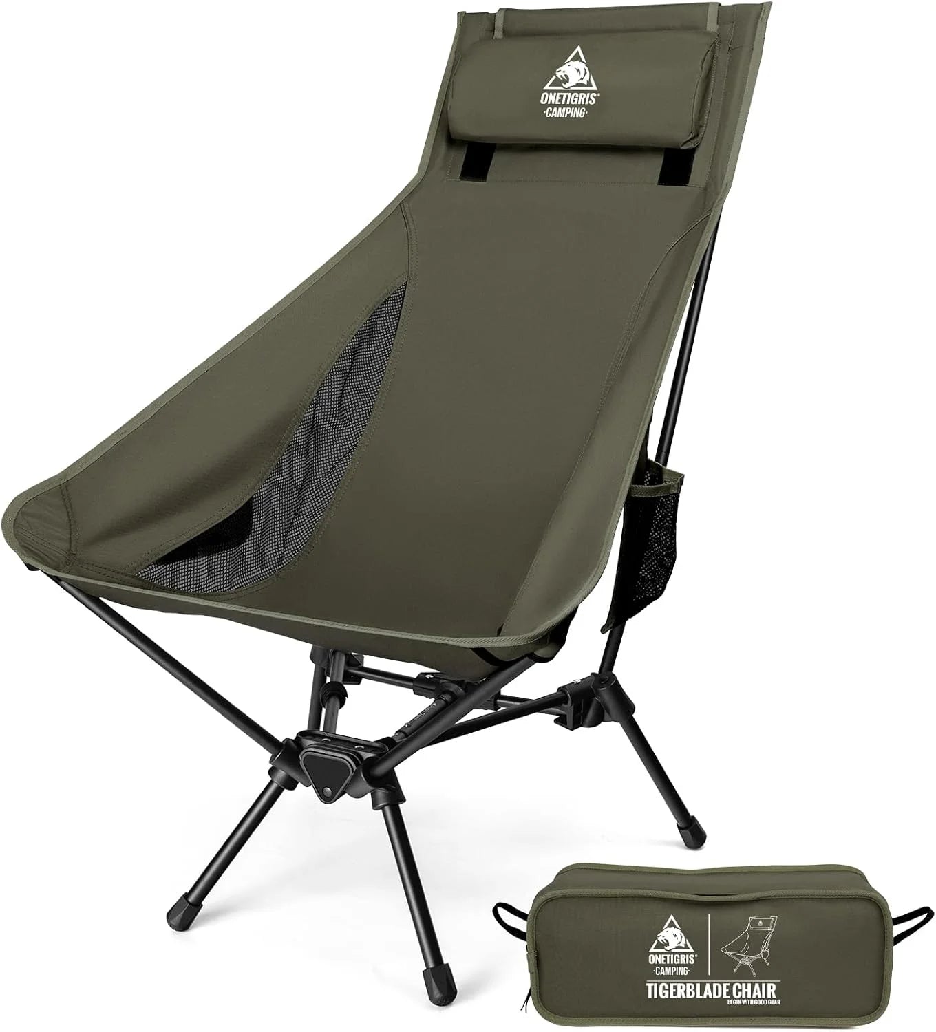 Special ONETIGRIS Tigerblade High Back Camping Chair with Pillow Design, Comfortable Widened Seat Folding Chair - Image 3