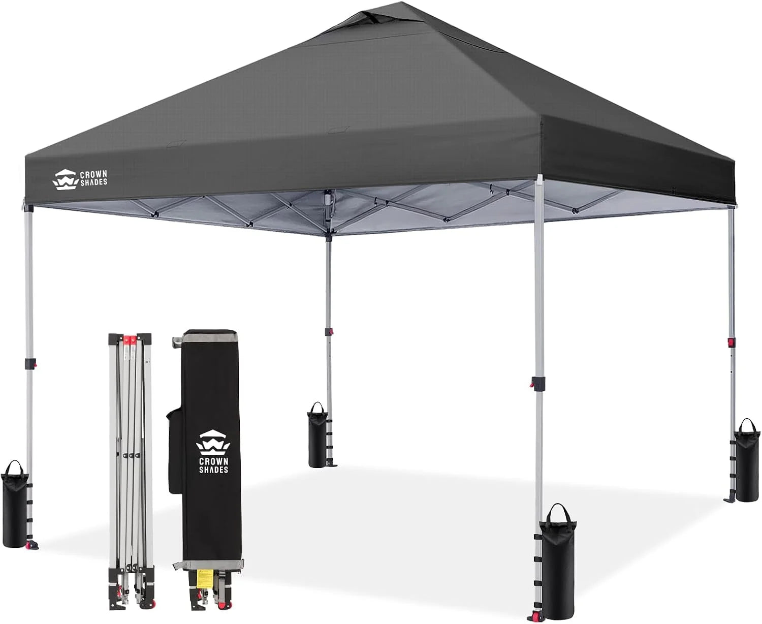 Special CROWN SHADES 10×10 Pop Up Canopy, Patented CenterLok One Push Tent Canopy, 8 Stakes, 4 Ropes (10×10 - Image 4