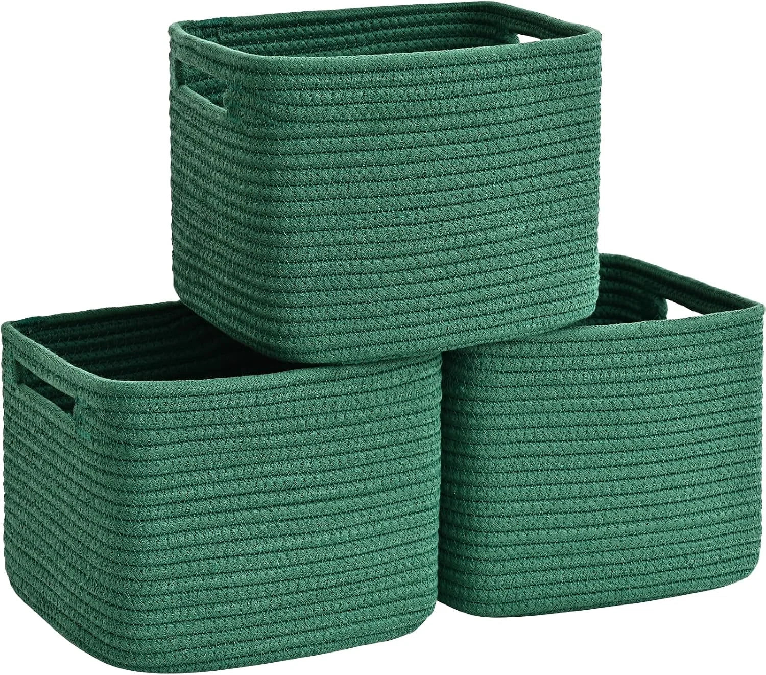 Special 3 Pack Cube Storage Bin, 9”x9”x7” Cotton Rope Woven Baskets for Organizing Toys Clothes Towels, Square Gift