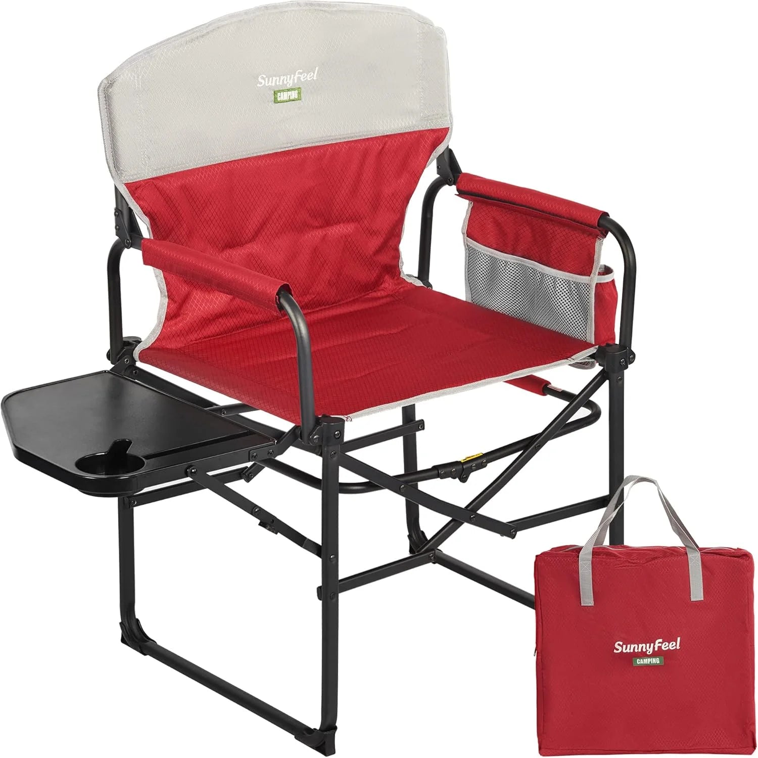 Special SUNNYFEEL Camping Directors Chair, Heavy Duty, Oversized Portable Folding Chair with Side Table - Image 8