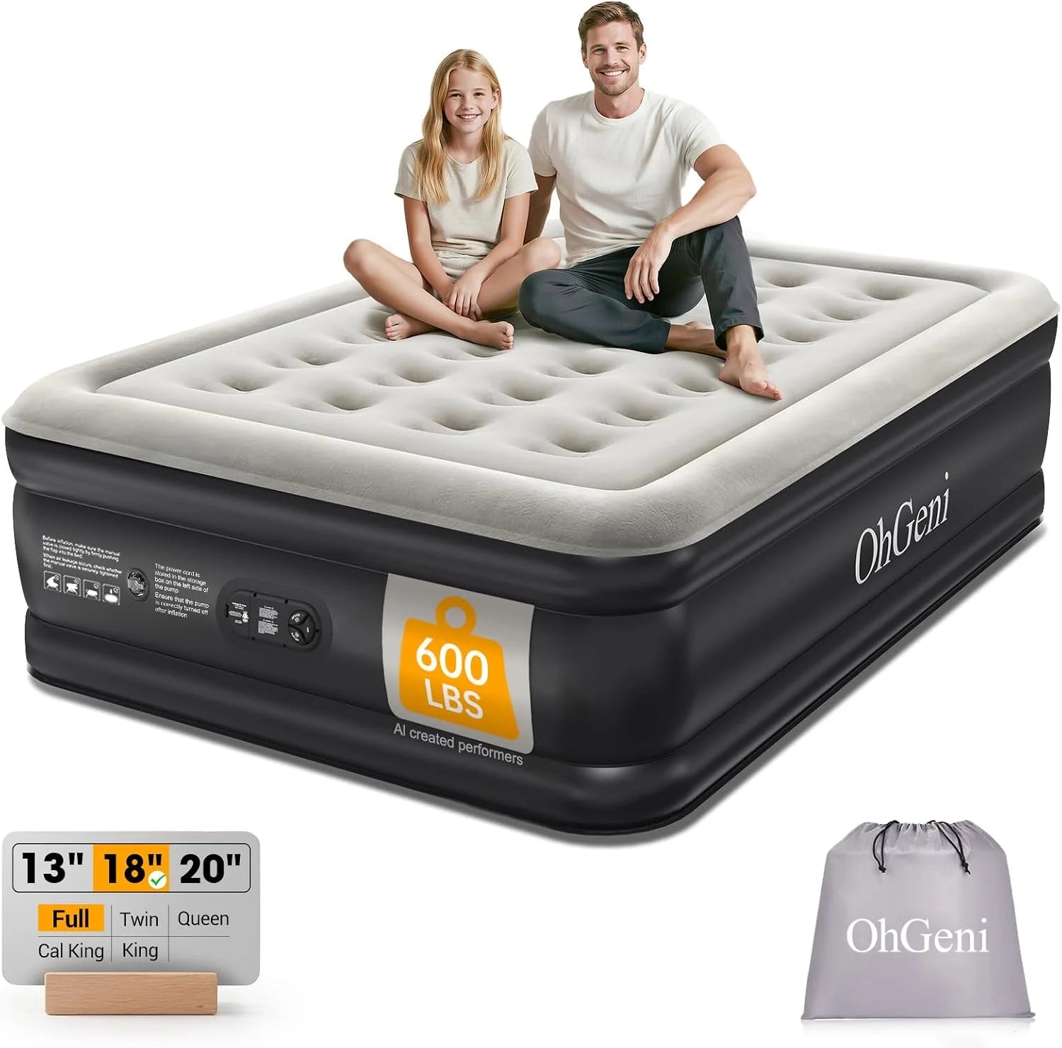 Special Air Mattress Queen with Built in Pump, 18 Raised Inflatable Blow Up Mattress, Upgraded Surface Portable Bed - Image 4