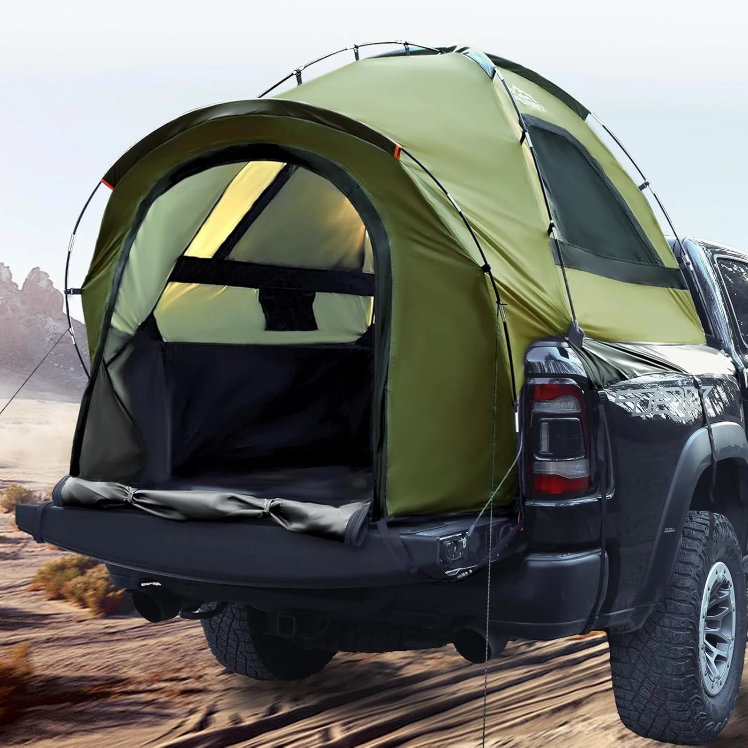 Special Truck Bed Tent, Waterproof PU3000mm Pickup Truck Tent for Camping 5.5-6.0 Ft Bed, 2-3 Person Sleeping Truck Tent - Image 3