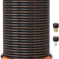 Alternative view of Special 3/8 ID Pressure Washer Hose 50 ft, 4800 PSI Steel-Braided & Durable, Power Washer Hose with Swivel Quick