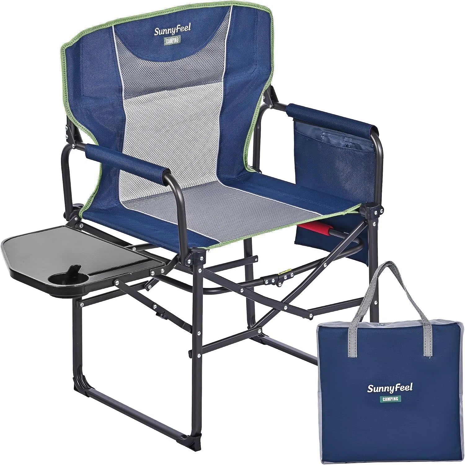 Special SUNNYFEEL Camping Directors Chair, Heavy Duty, Oversized Portable Folding Chair with Side Table - Image 12
