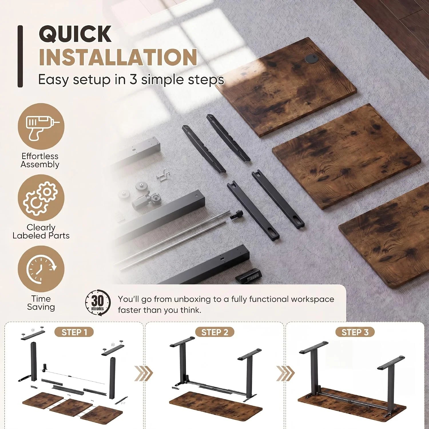Special 55 x 24 Inches Electric Height Adjustable Standing Desk Large Sit Stand Up Desk Home Office Computer Desk Memory - Image 42