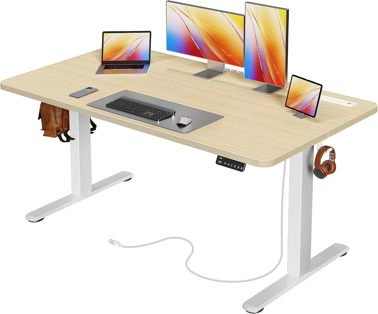Special Electric Standing Desk with Power Outlets and USB-C Port, 47 X 24 Inch Height Adjustable Desk - Image 15