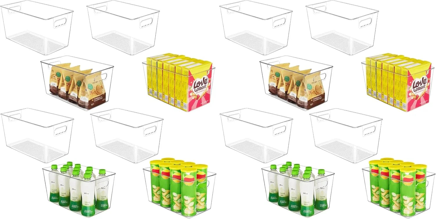 Special 6 Pack Clear Storage Bins, Pantry Organizer Bins with Handle, Large, BPA-free Plastic Bins, Pantry Storage - Image 3