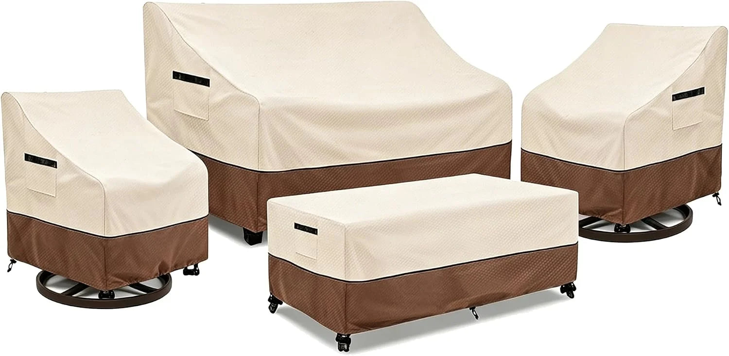 Special Wavecover 4-Piece Patio Furniture Cover Set, 600D Heavy Duty Outdoor Furniture Covers Waterproof " Fits 3-Seater Sofa - Image 5