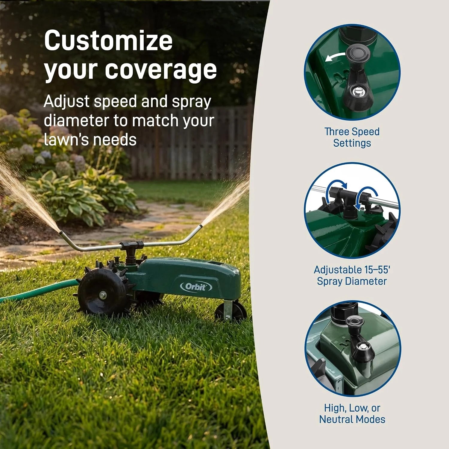 Special Orbit Traveling Tractor Water Sprinkler, Self-Propelled Traveling Sprinkler for Wide Lawn Coverage - Image 6
