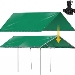 Special 12 x 20 ft Heavy Duty Canopy Replacement Top, 50 Bungees, Grey