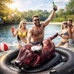 Alternative view of Special Realistic Bullfighter Mount Children Water Inflatable Toys Adult Thick Floating Row Inflatable Bull Water Toys