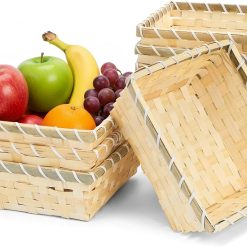 Alternative view of Special Round Gift Baskets, 8 Inch Natural Bamboo Woven Fruit Basket, Small Wicker Bread Roll Serving Basket, Food