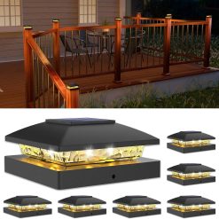 Special 4×4 Solar Post Cap Lights, 12 Pack Black Waterproof Fence Lights – For Home Projects