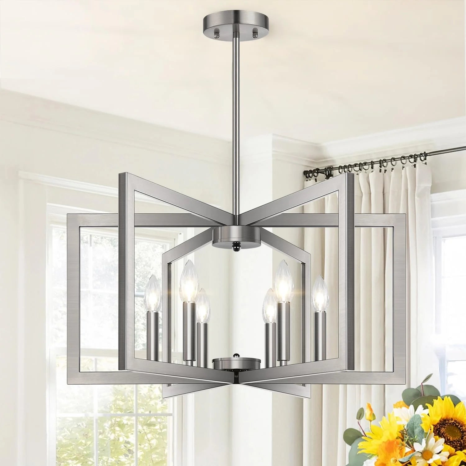 Special 25-61 Height Adjustable Modern Matte Black Chandelier for Dining Room - Image 4