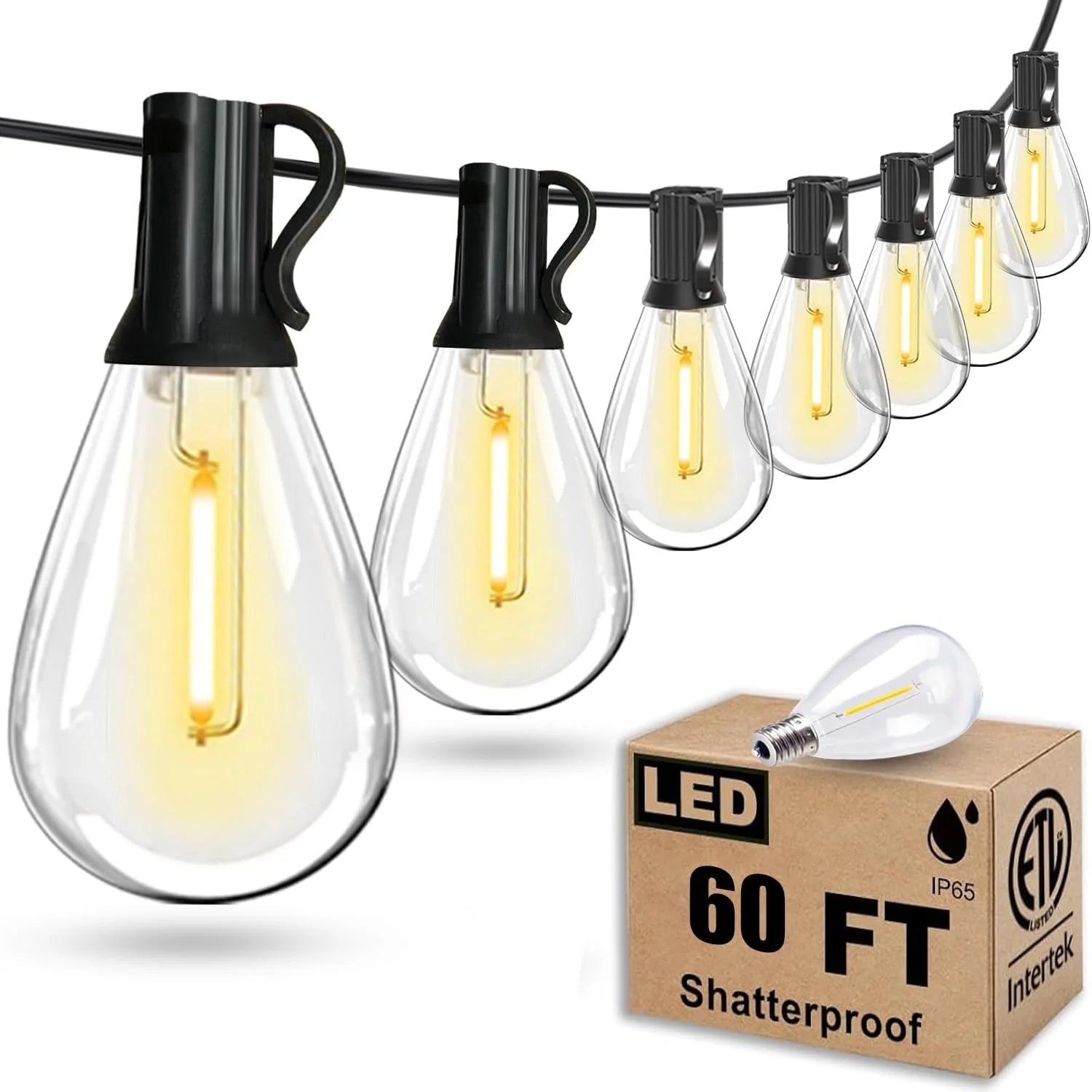 Special Tenmiro 200FT LED Outdoor String Lights with Remote, 74+2 Shatterproof Bulbs Dimmable Timing 3 Light Modes Outside Patio