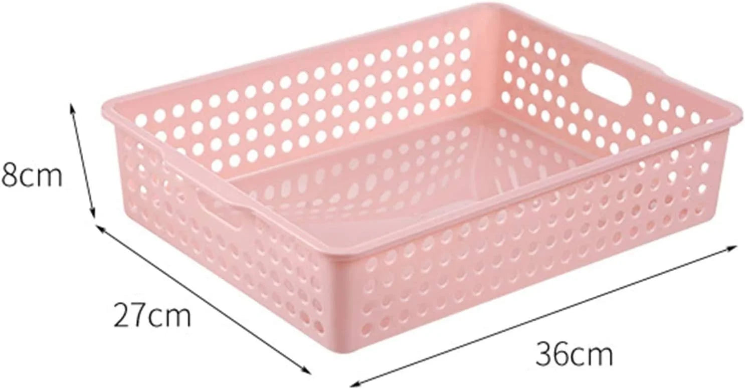 Special Plastic Storage Baskets, Colorful Paper Organizer Baskets Plastic Shelf Bins with Handles, Classroom Office - Image 3